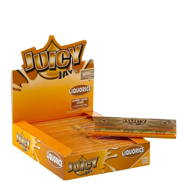 Bibułki Juicy Jay's Liquorice King Size Slim - Lukrecja