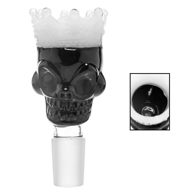 Cybuch Grace Glass Skull King - Czarny / 18,8 mm