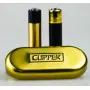 Metalowa Zapalniczka Clipper - Black & Gold