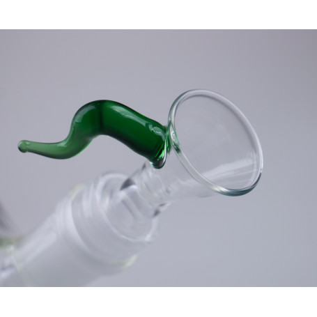 Unikatowy Szklany Stożkowy Cybuch z Zieloną Rączką 14,5 mm