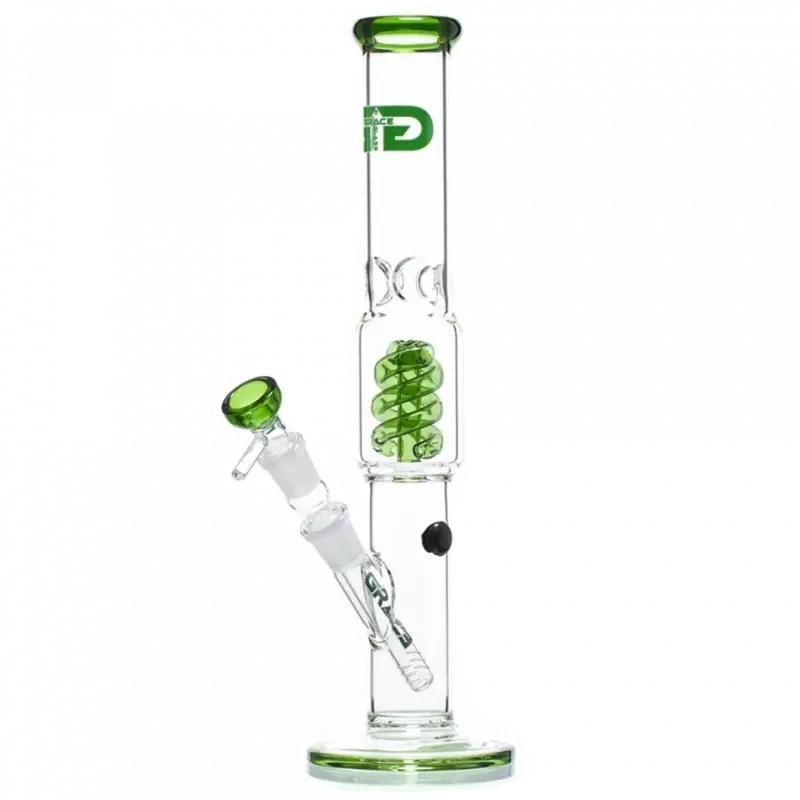 Bongo Grace Glass Green Spiral 38 cm / 5 mm