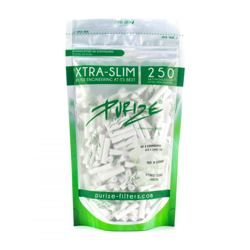 Filtry z węglem aktywnym Purize XTRA Slim White 6 mm / 250 szt.