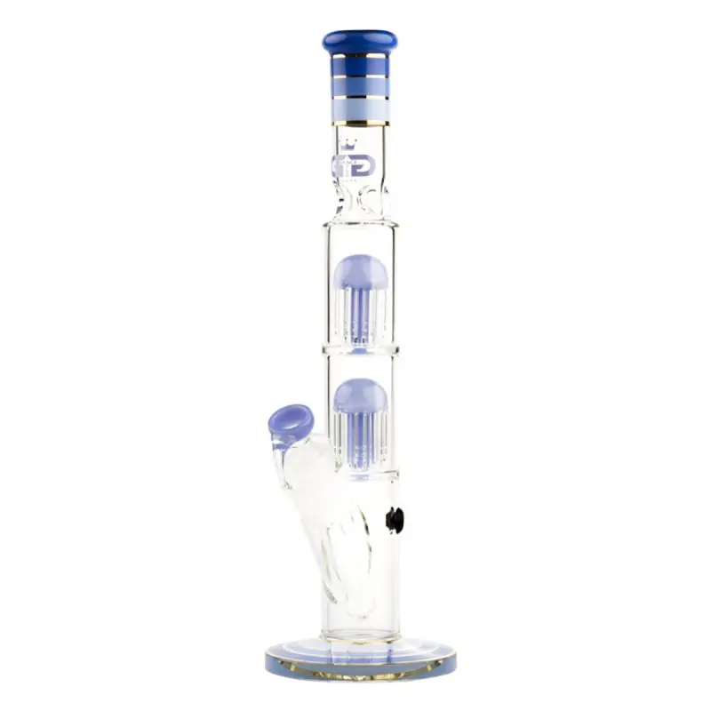 Bongo Grace Glass Golden Line Blue Double Barrel 41 cm / 5 mm