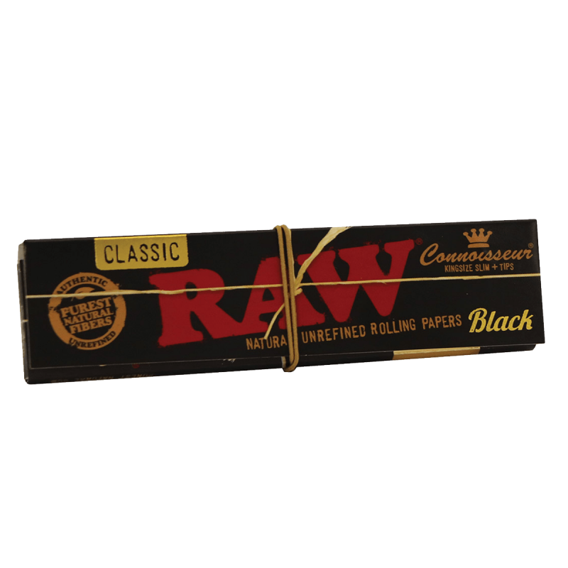 Bibułki RAW Black Connoisseur King Size Slim + Tipy