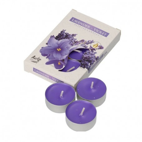 Świeczka zapachowa AURA levander-violet 6szt
