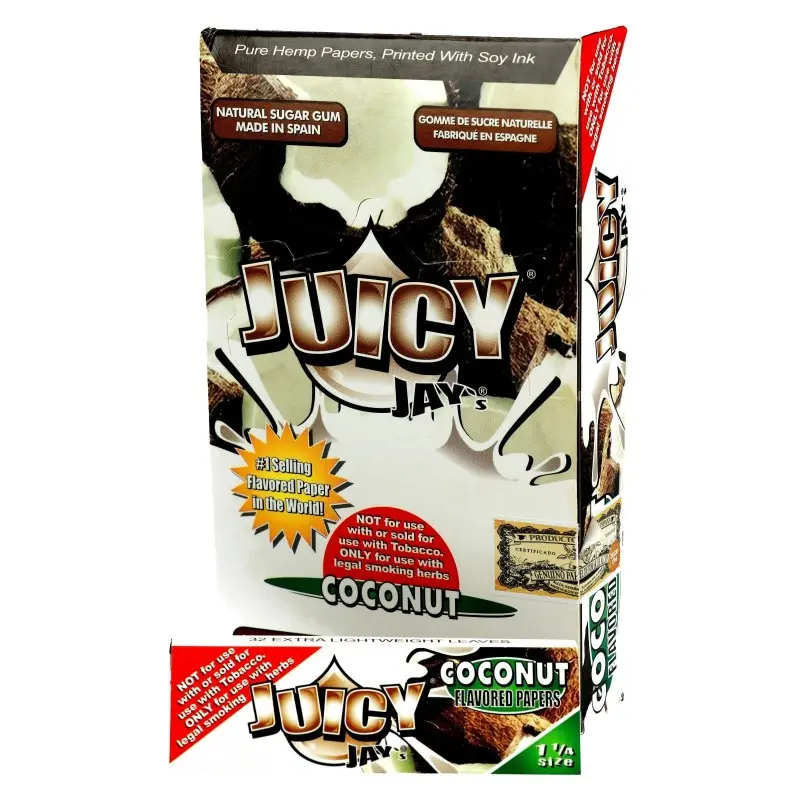 Bibułka Juicy Jay's 1 1/4  kokos BOX 24 szt