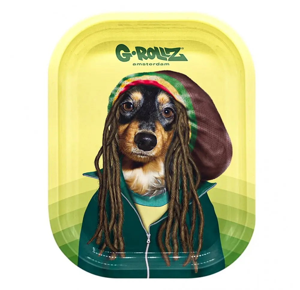 Metalowa Tacka do skręcania G-Rollz Rasta Dog 18 x 14 cm
