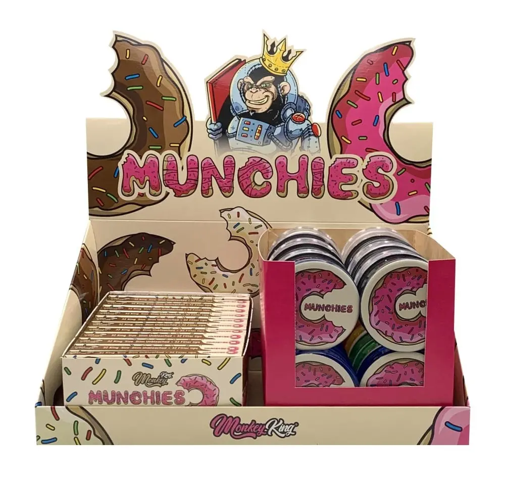 Monkey King Munchies – zestaw do skręcania z bibułkami KS, tipami i młynkiem