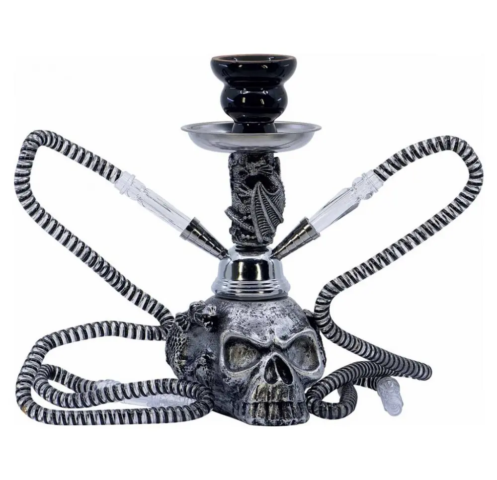 Fajka wodna Shisha 2-wężowa Szkieletor 25 cm