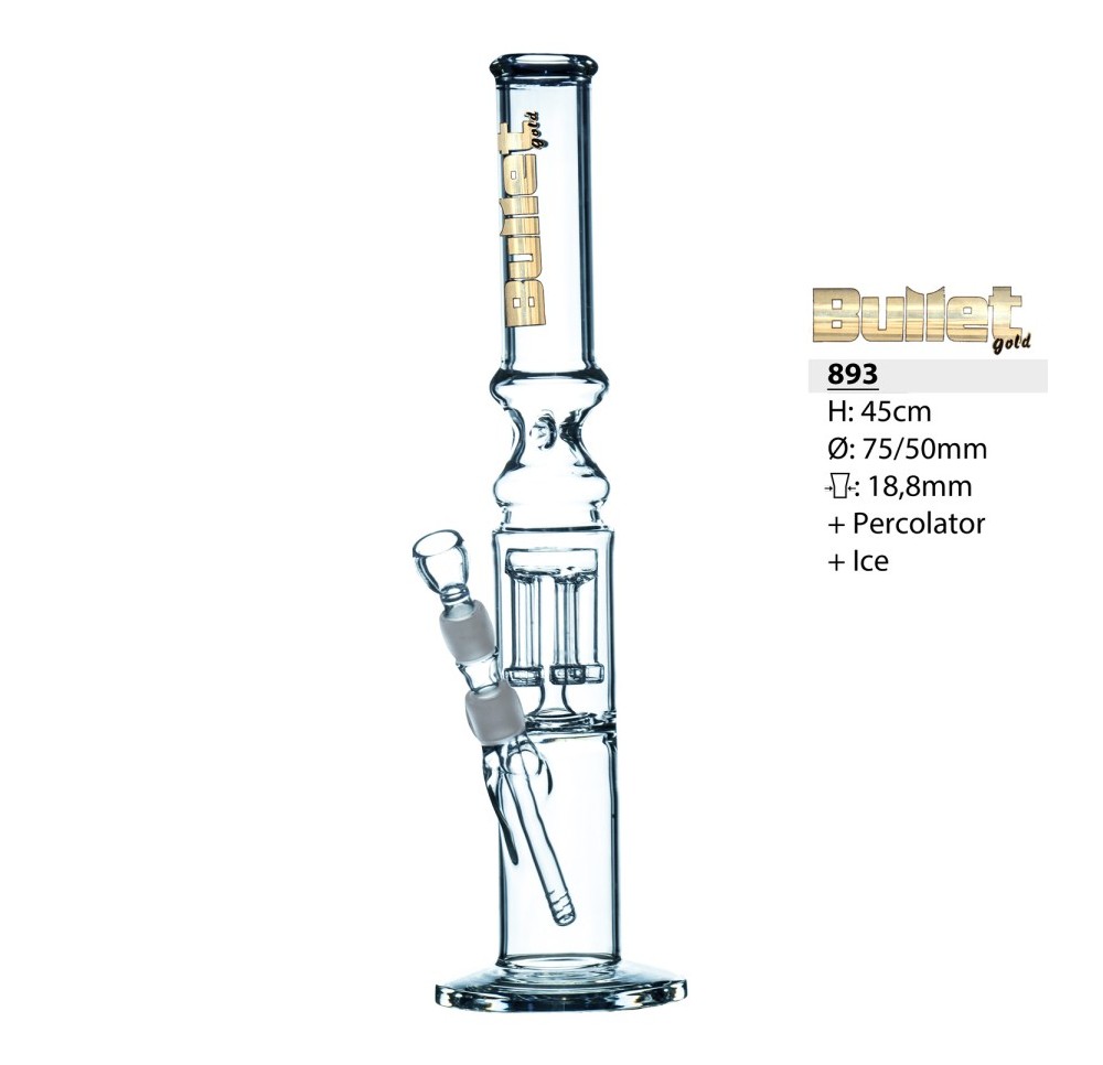 Bullet Gold Ice Bong with Filtration 45cm 18.8mm