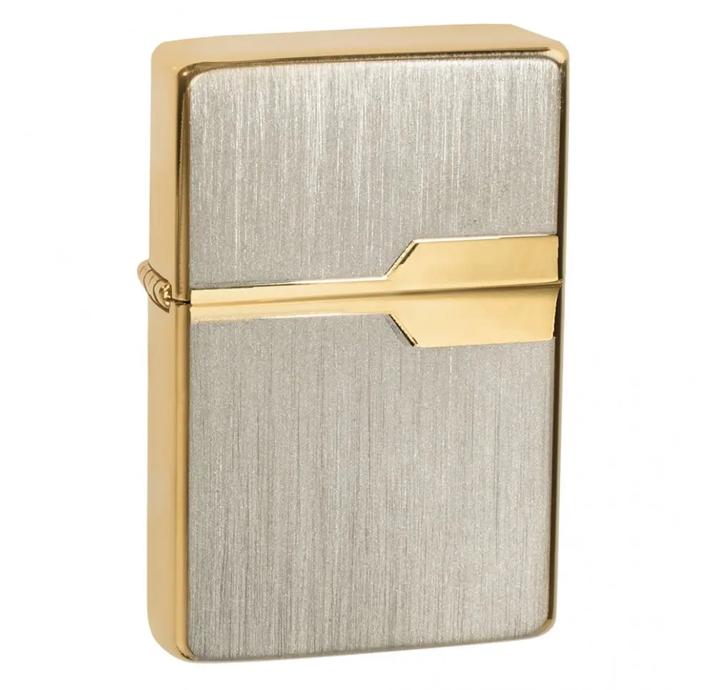 Tasman BRASS Milano Gold-Silver Lighter