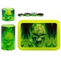 Set: Grinder, Tray 18x12.5 cm, Stash Box "Flames"