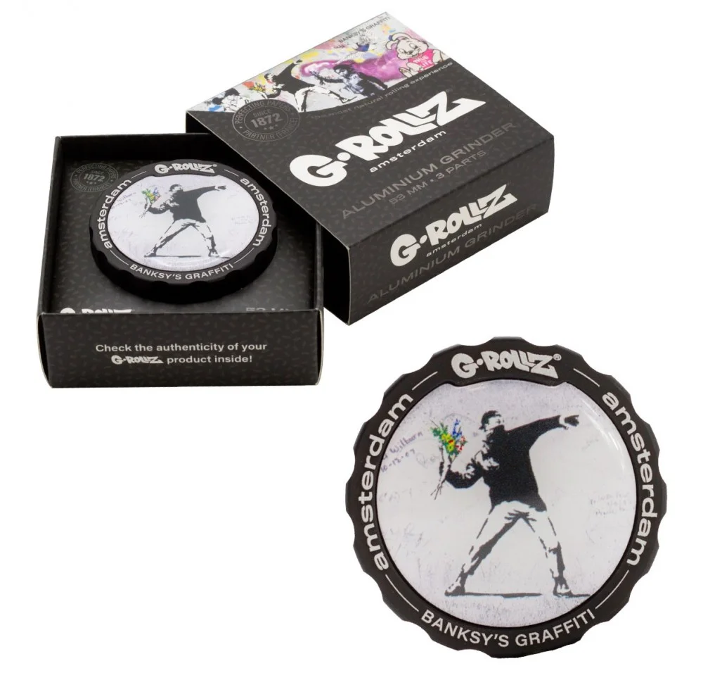 Młynek Metalowy G-Rollz Banksy Flower Thrower 3-częściowy 53 mm - Grinder