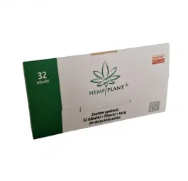 Hemp Rolling Paper King Size Slim with Tips + Tray "Hemp Plant"