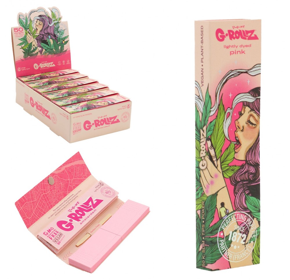 G-Rollz Colossal Dream +Tips Pink King Size Slim Rolling Papers