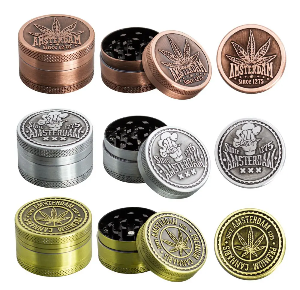 Amsterdam Leaf Metal Grinder 3-piece 40mm MIX