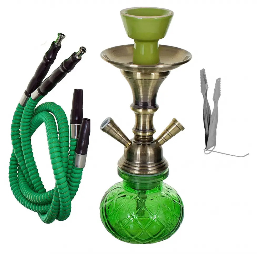 Fajka wodna / Shisha 1-wężowa zielona - GREEN 28cm