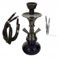 Fajka wodna Shisha 2-wężowa czarna - BLACK 28cm