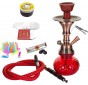 Fajka wodna / Shisha 1-wężowa czerwona - RED 28 cm ZESTAW