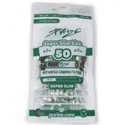 Purize Super Slim Activated Charcoal Filters - 50 pcs