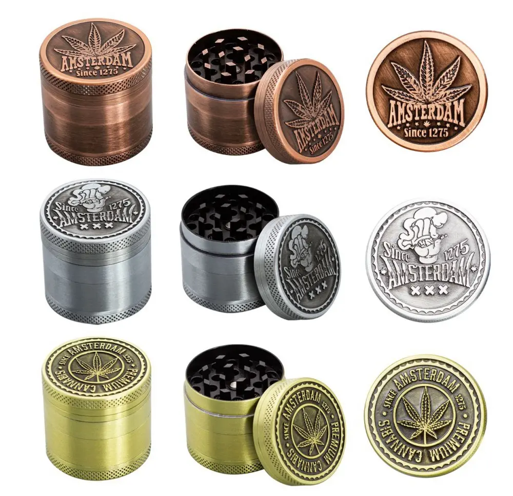 Amsterdam Leaf Metal Grinder 4-piece 40mm MIX