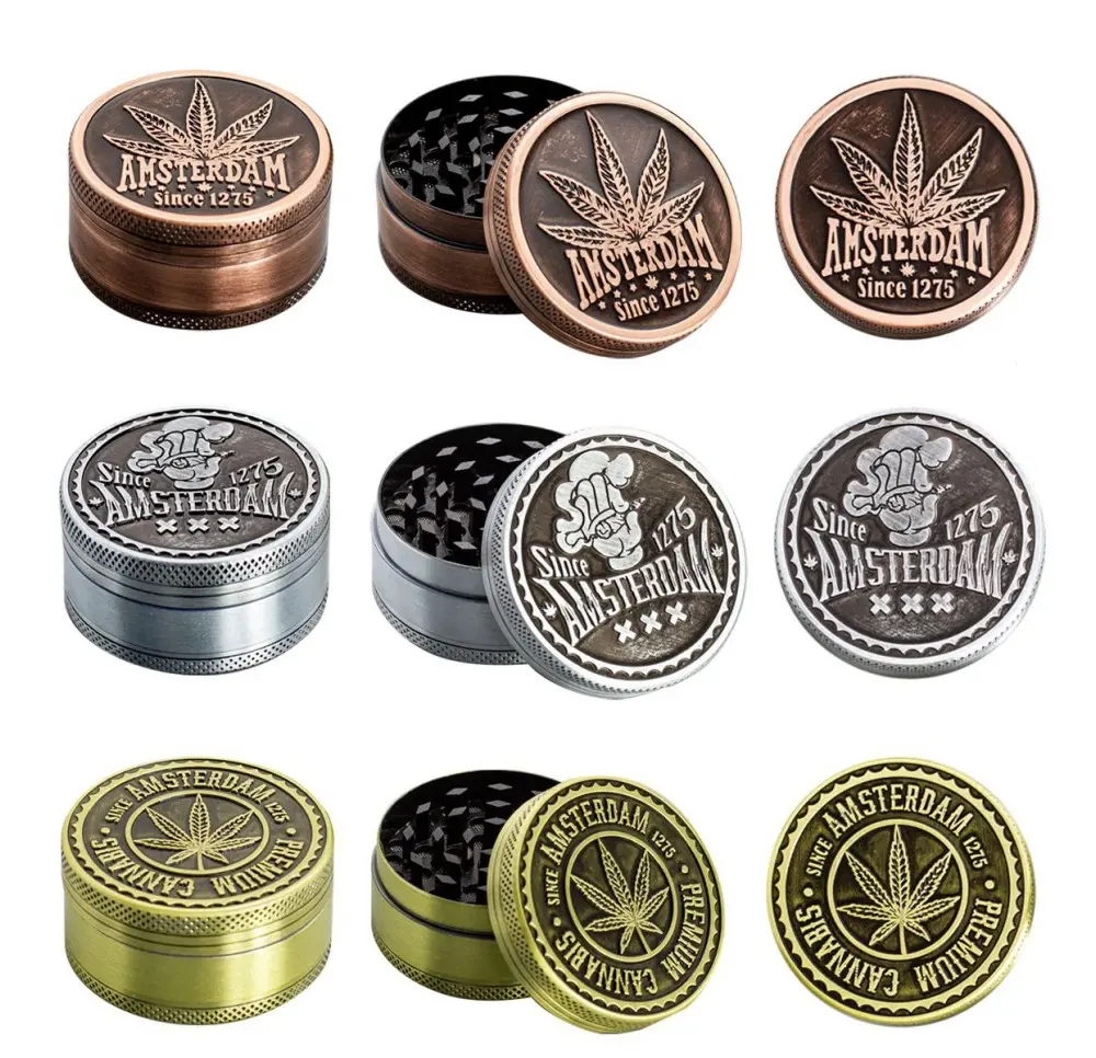 Amsterdam Leaf Metal Grinder 3-piece 50mm MIX