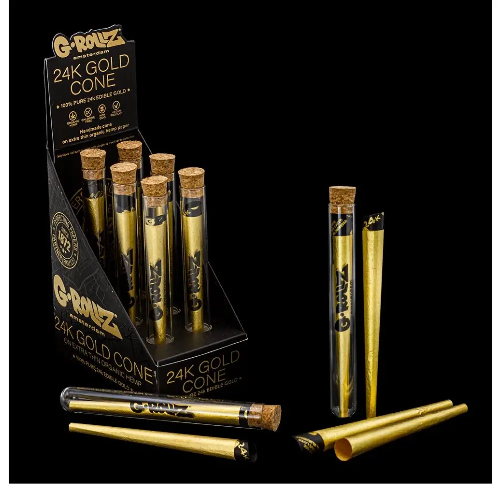 G-Rollz Golden 24K Gold Pre-Rolled Paper