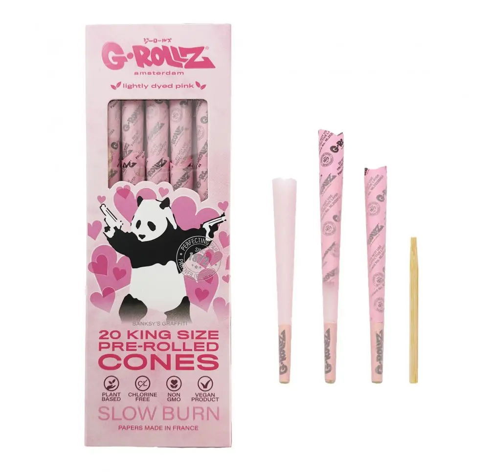 Różowe Bibułki Skręcone G-Rollz Banksy Pink KS 20 szt.