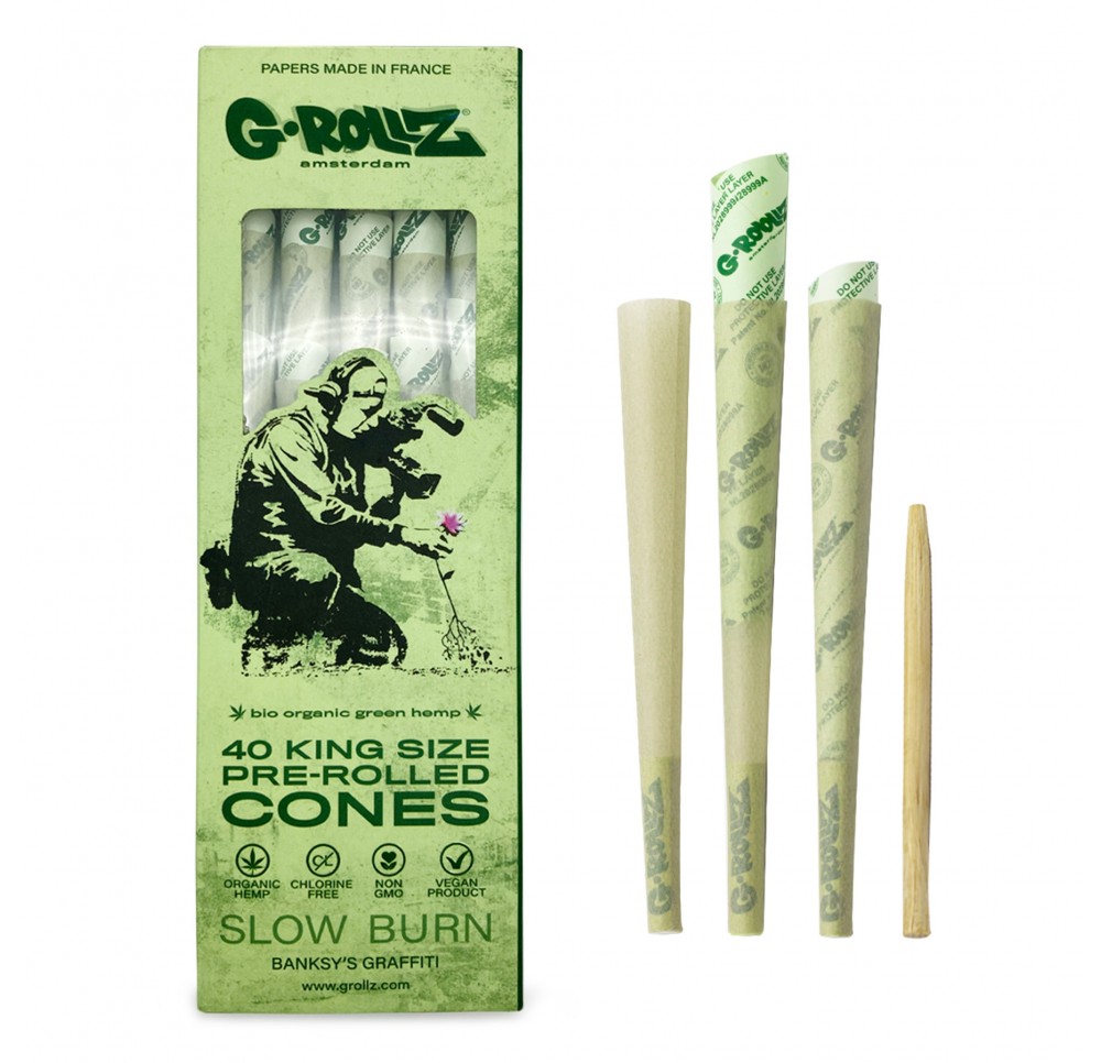 G-Rollz Banksy Green King Size Pre-Rolled Papers 40 pcs.