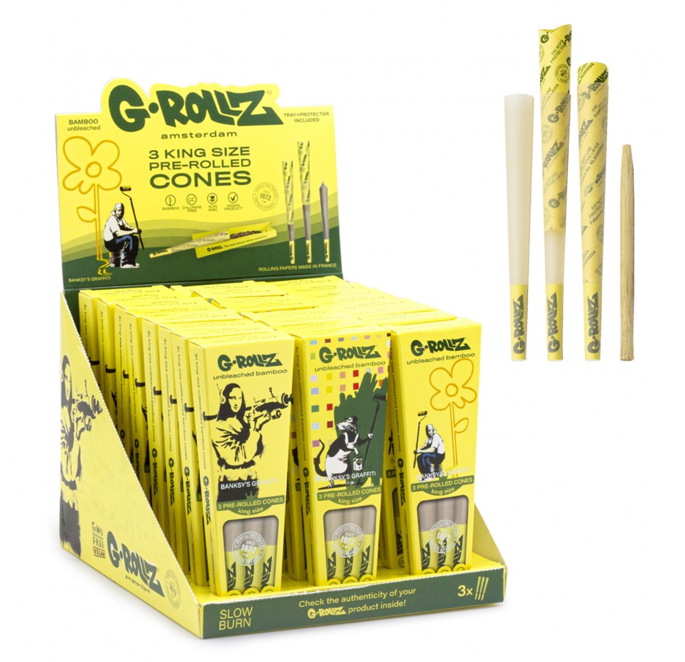 G-Rollz Banksy Bamboo King Size Pre-Rolled Papers 3 pcs.