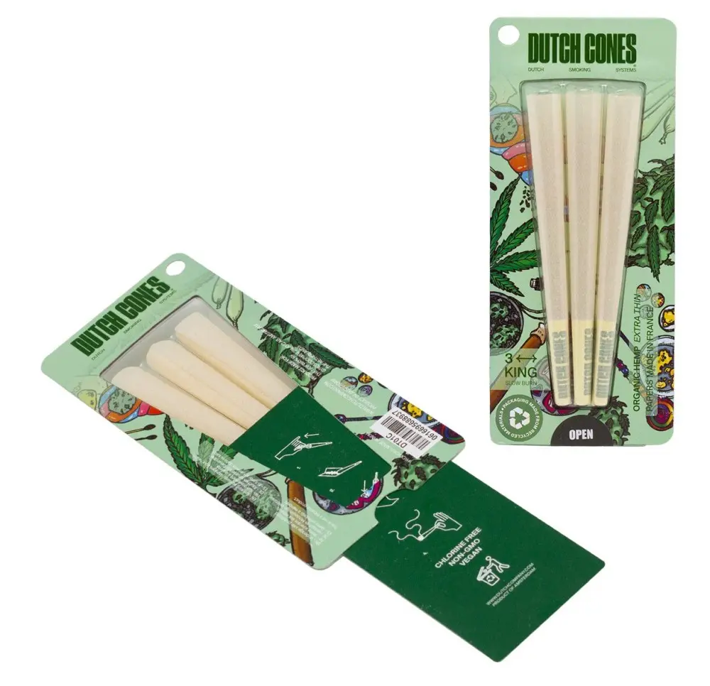 Bibułki skręcone Dutch Cones King Size Organic 3 sztuki