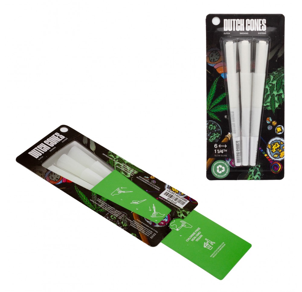 Dutch Cones 1 1/4 White Rolling Papers 6 pieces