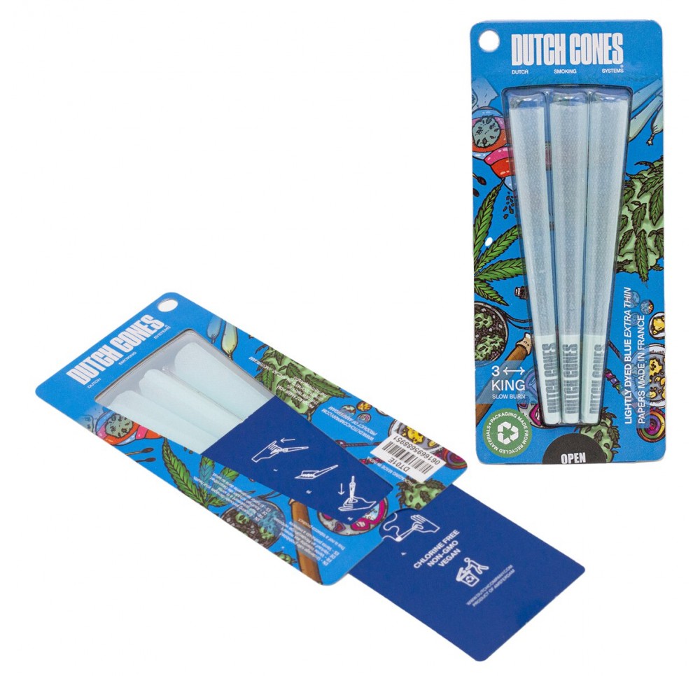 Dutch Cones King Size Blue Rolling Papers 3 pieces