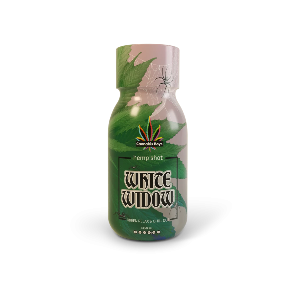 Szot Konopny Cannabis Boys HempShot Strong White Widow - Tutti Frutti - Guarana - 600 mg - 100 ml