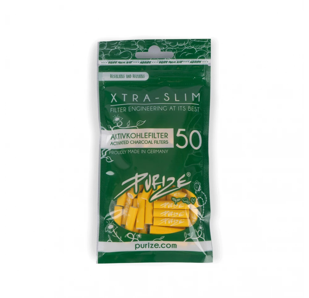 Filtry Purize z węglem aktywnym XTRA Slim Yellow 50 szt.