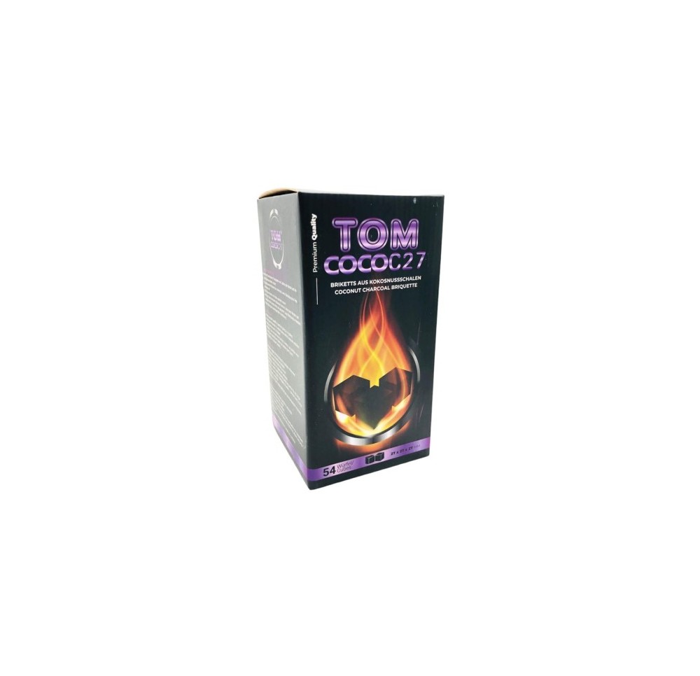 Tom Coco C27 Coconut Charcoal 27mm 54 Cubes 1kg