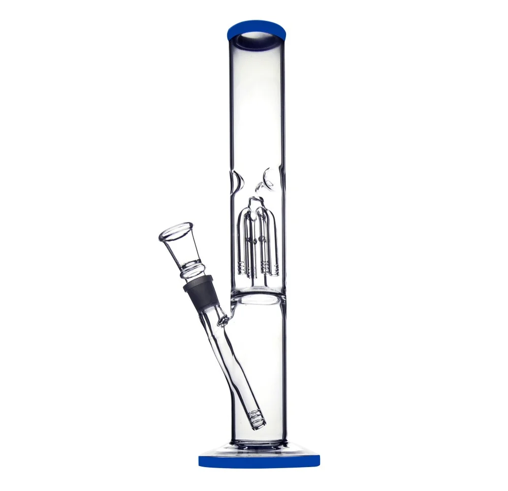 Blue Glass Bong 4-ARM with Double Filtration 34.5cm / 18.8mm