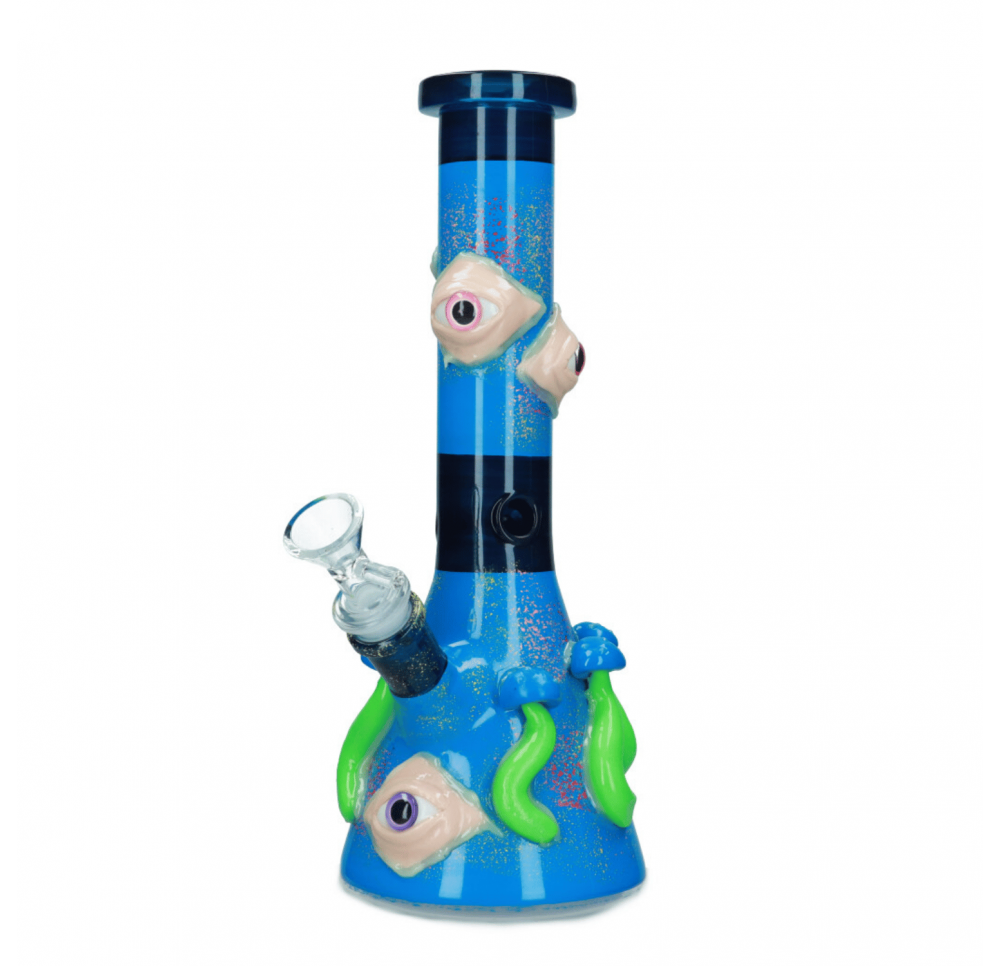 Glow-in-the-Dark Eye Mushroom Glass Bong 24 cm / 5 mm