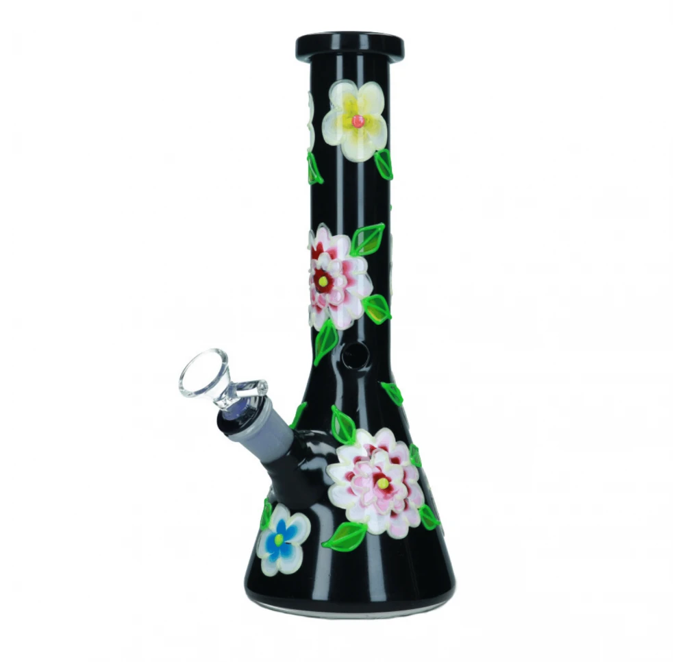 Flowers Painting Glass Bong 28 cm / 5 mm