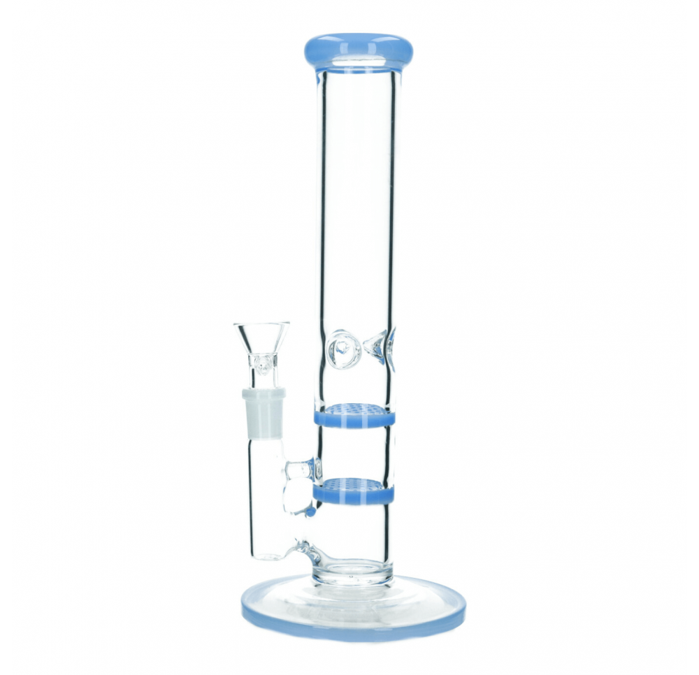 Double Filter Glass Bong 26 cm / 5 mm - Jade Blue