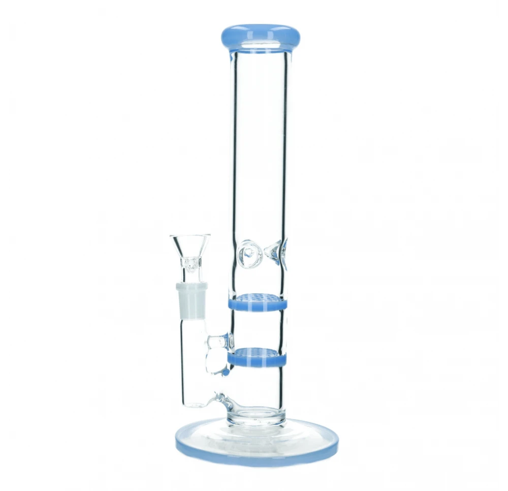 Double Filter Glass Bong 26 cm / 5 mm - Jade Blue