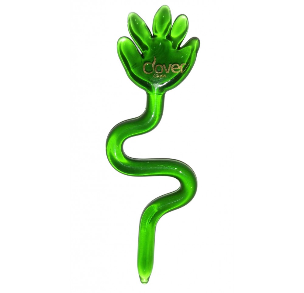 Glass Dabber "Clover Hand" for Oil - 10 cm