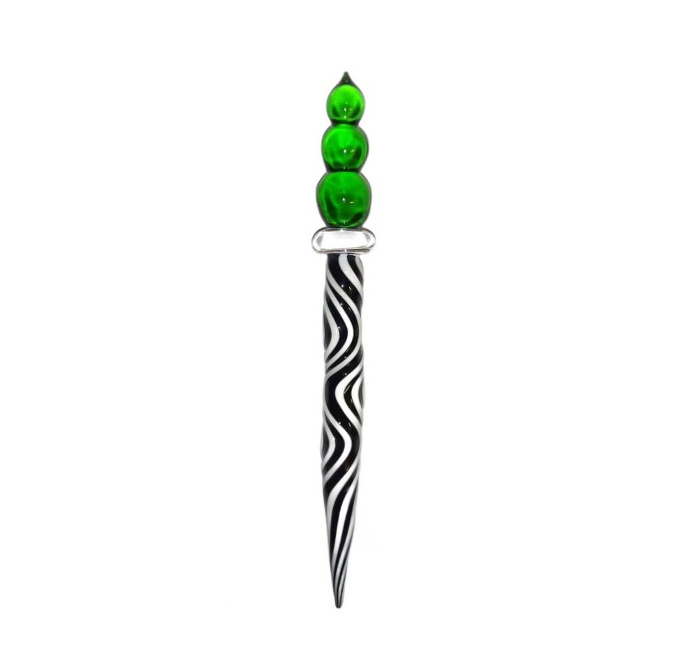 Glass Dabber "Zebra" CLOVER ZEBRA for Oil - 14 cm