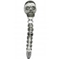 Glass Dabber "Transparent Skull" CLOVER SKULL for Oil - 12 cm