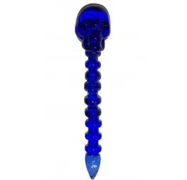 Dabber Szklany "Niebieska Czaszka" CLOVER SKULL do Olejku 12 cm