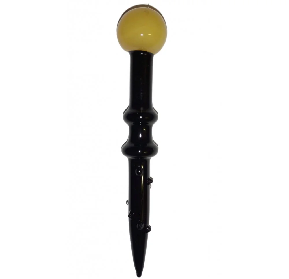 Glass Dabber "Yellow Sphere" CLOVER HAND for Oil - 10 cm