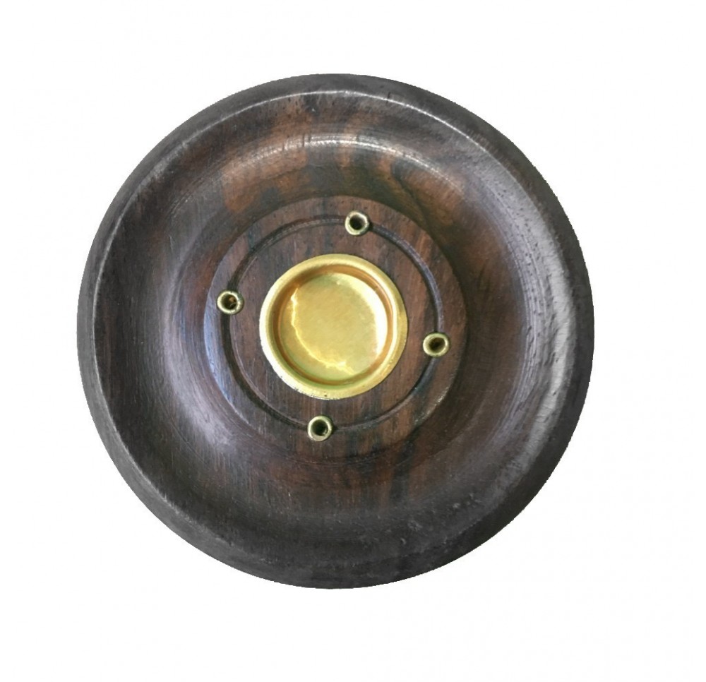 Round Wooden Incense Holder 7 cm