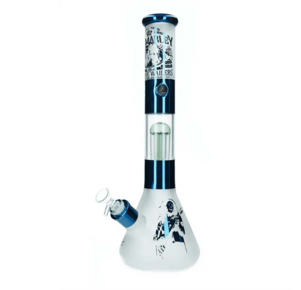 Glass Bong Bob Marley 35 cm / 5 mm - Blue