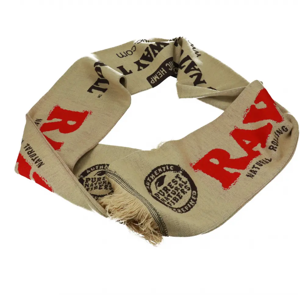 RAW Scarf with Fringes in Sand Color