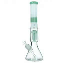 Single Shooter Glass Bong 40 cm / 5 mm - White-Green